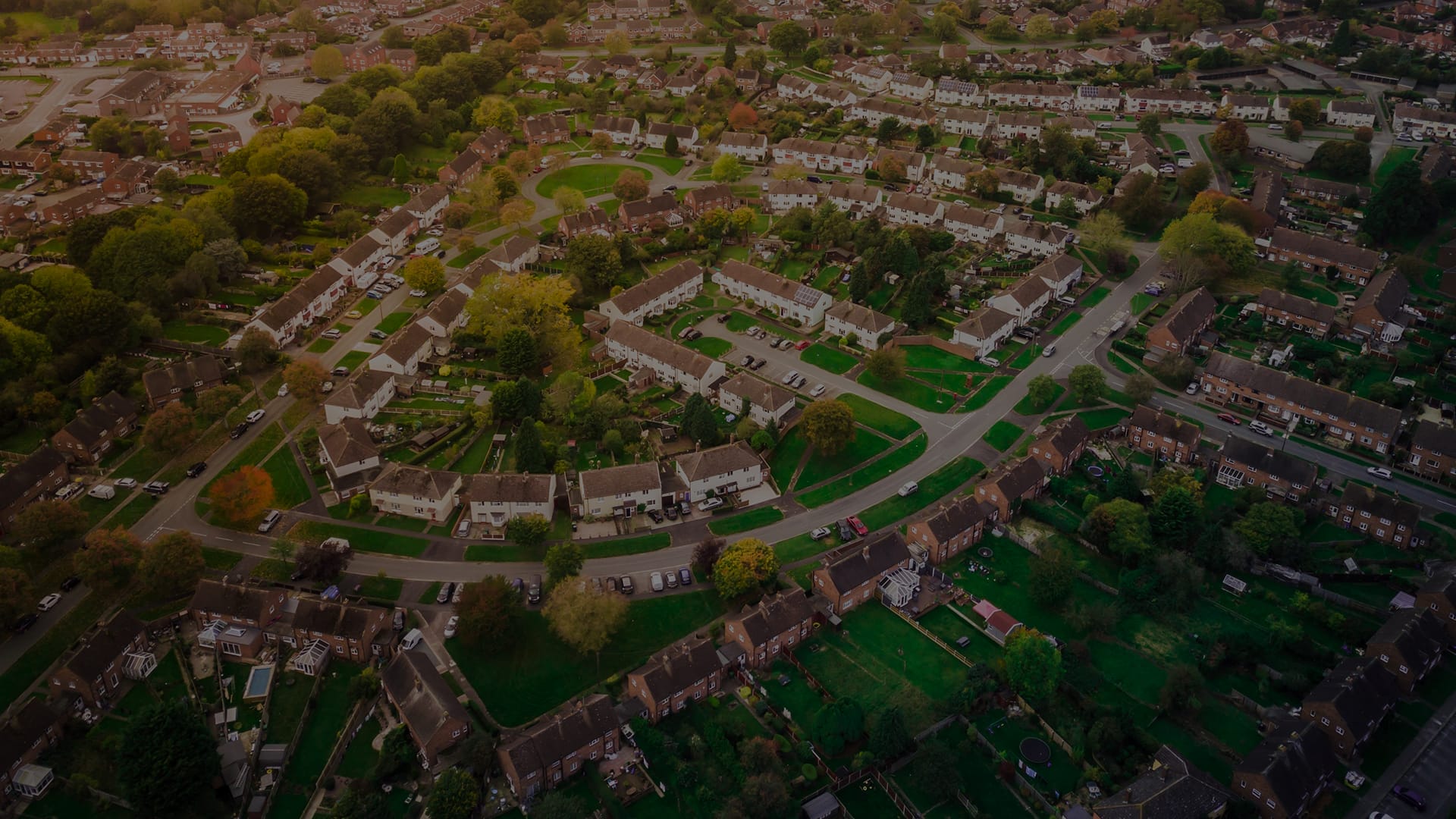 Aerial view of a UK housing estate