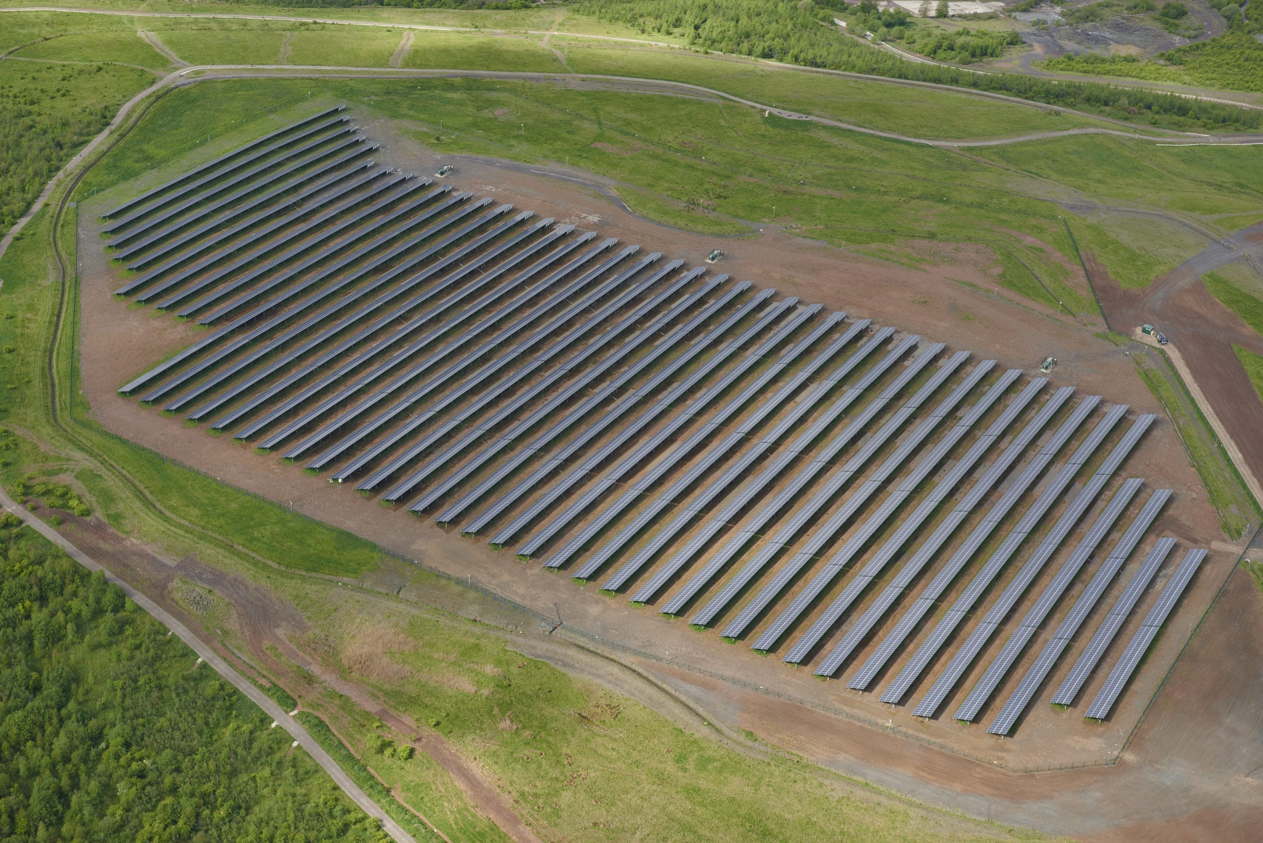 Gedling solar park aerial view